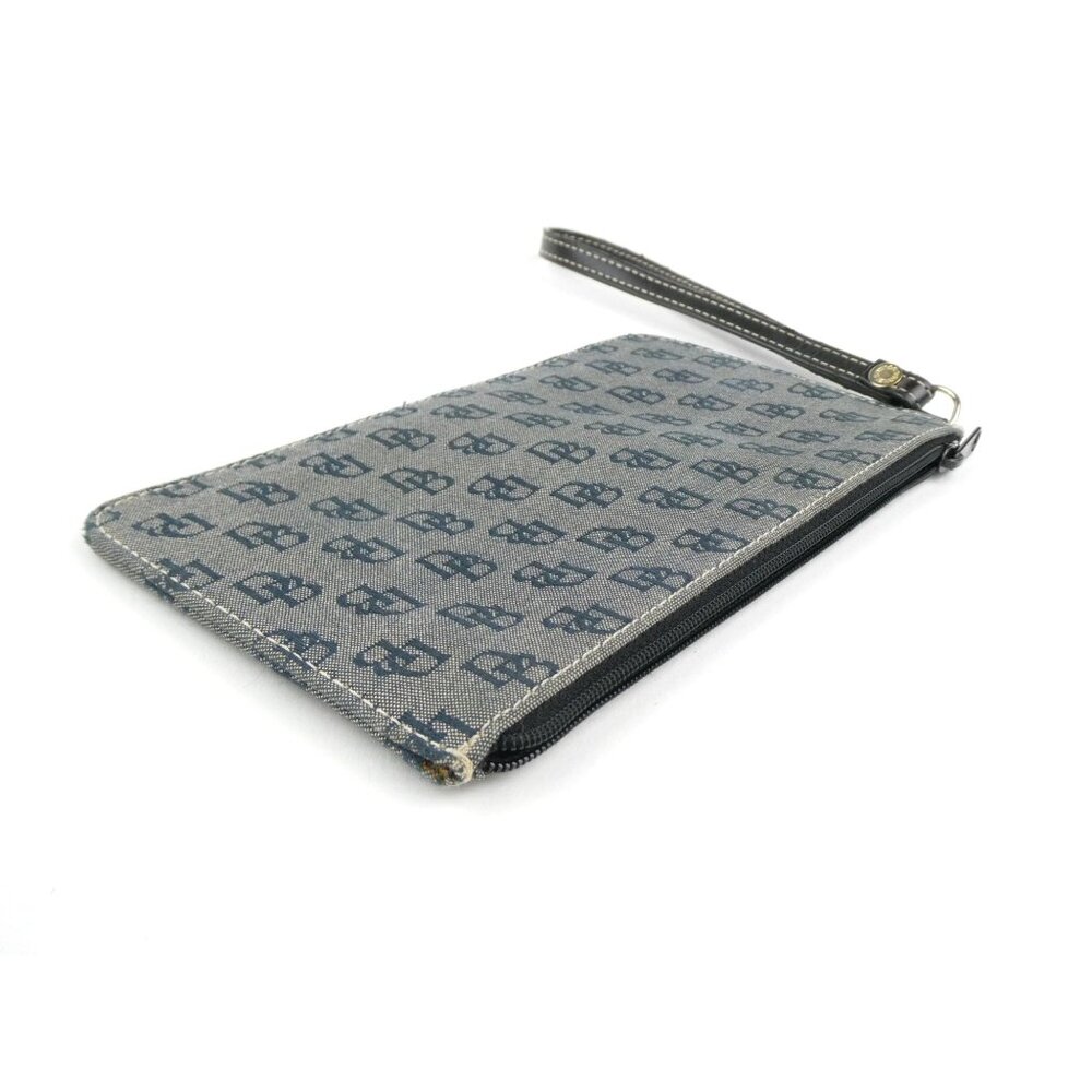 Dooney & Bourke Monogram Navy Black Canvas Wristlet/Clutch - Picture 6 of 16